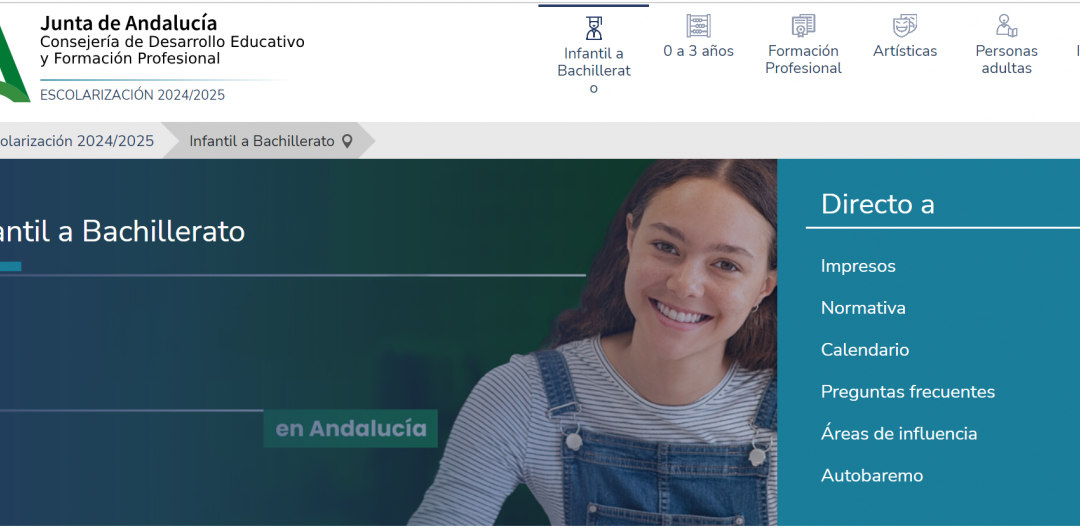 Proceso de Escolarización 2024-25 – Enlace al portal de Escolarización de la Junta de Andalucía.